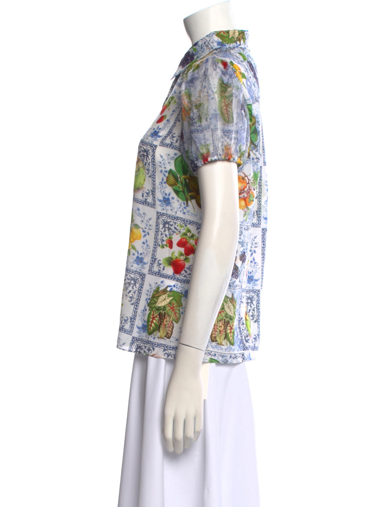 Alice + Olivia Silk Printed Button-Up Top w/ Tags