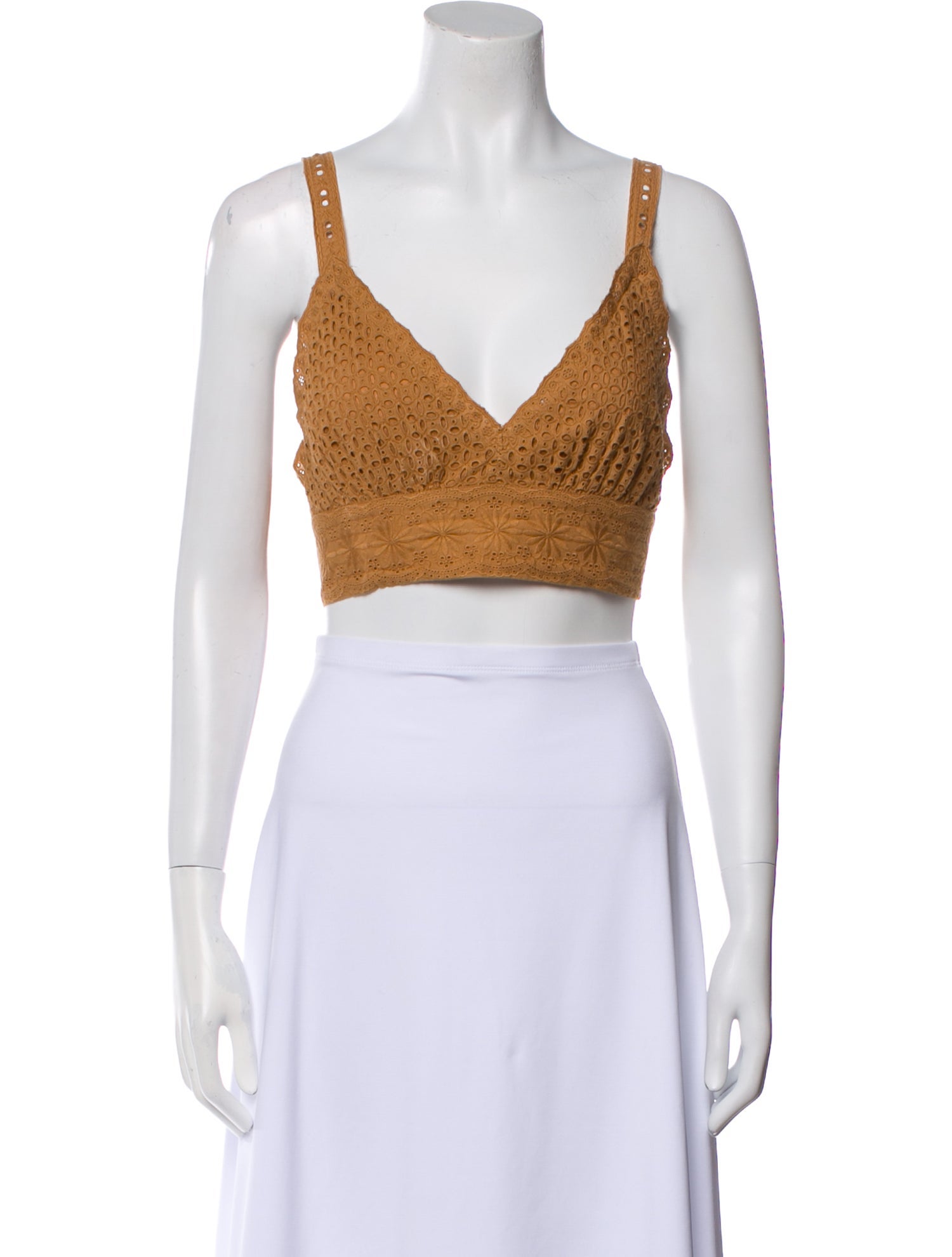 Alice + Olivia V-Neck Sleeveless Crop Top