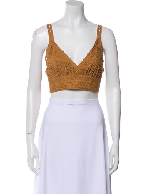 Alice + Olivia V-Neck Sleeveless Crop Top