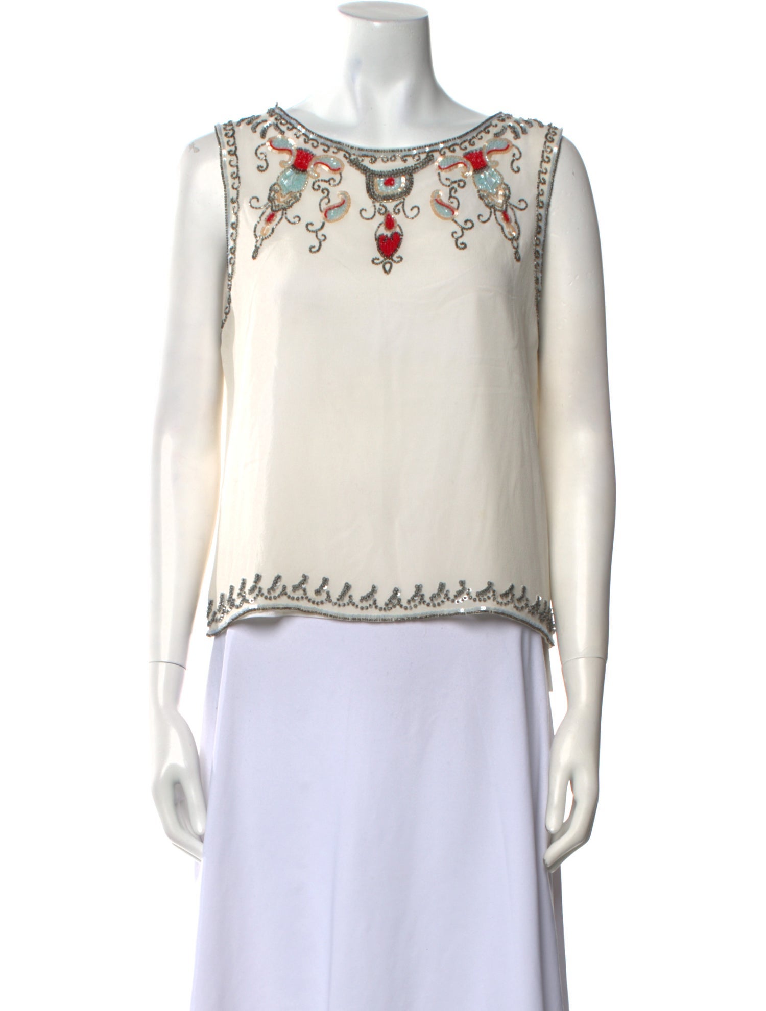 Alice + Olivia Silk Graphic Print Crop Top