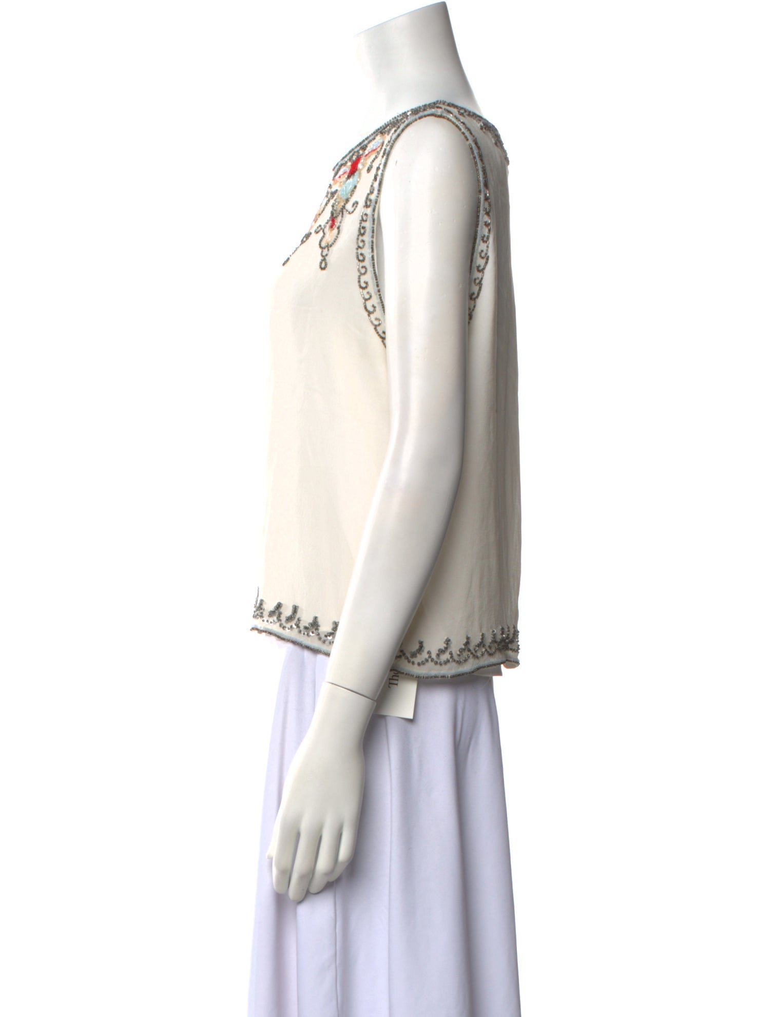 Alice + Olivia Silk Graphic Print Crop Top