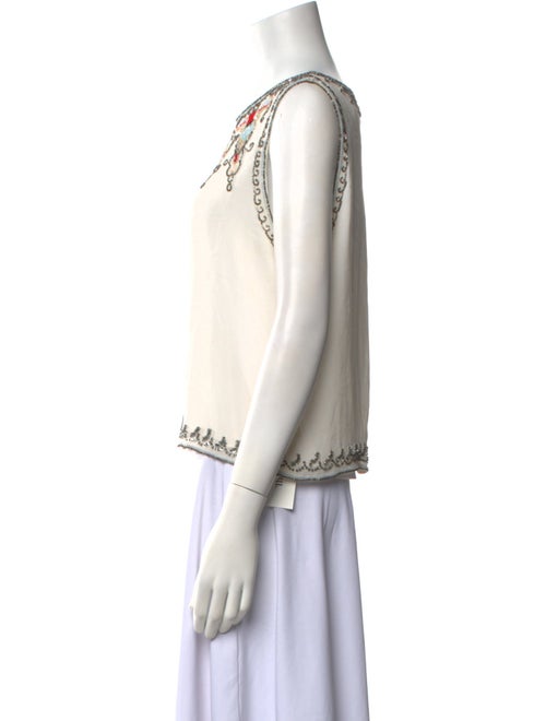 Alice + Olivia Silk Graphic Print Crop Top