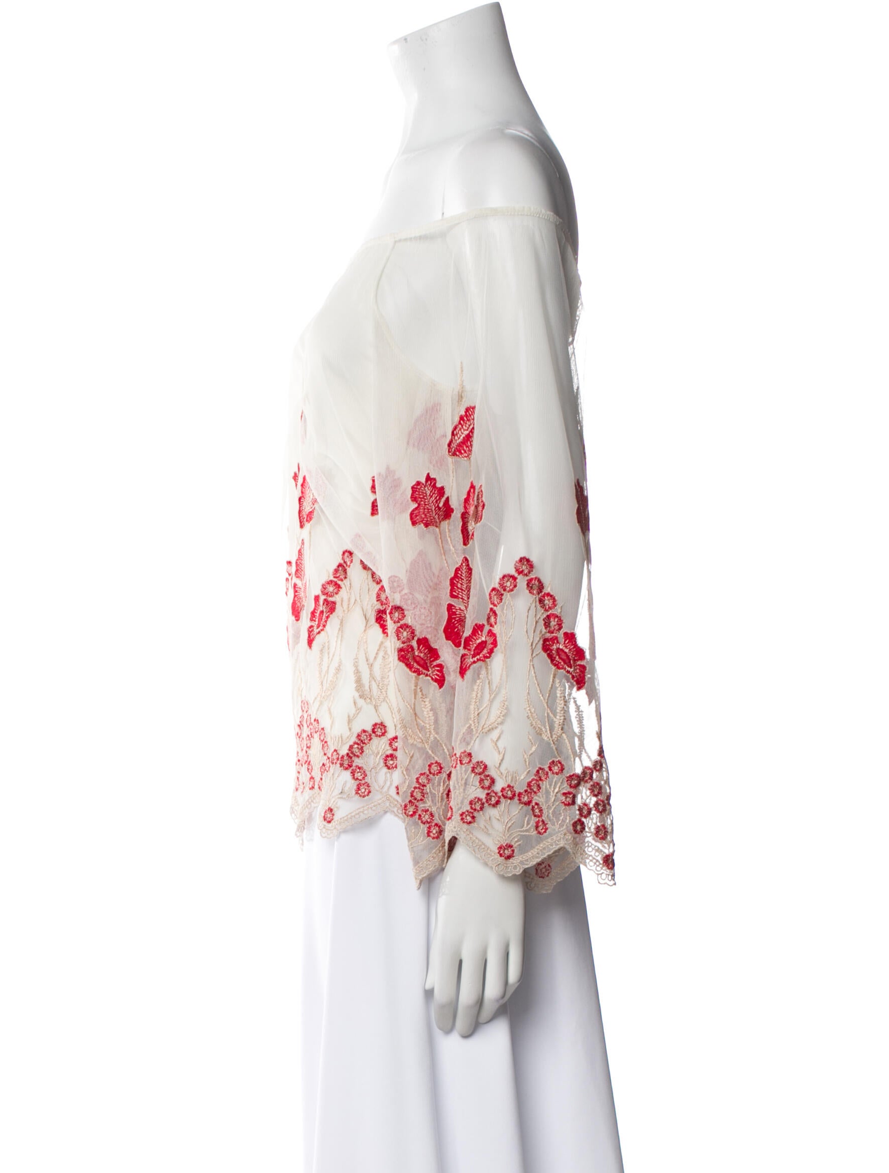 Alice + Olivia Printed Off-The-Shoulder Blouse w/ Tags