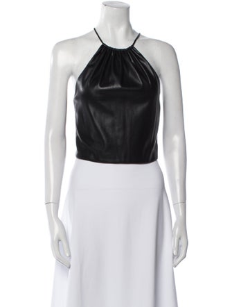 Alice + Olivia Halterneck Sleeveless Crop Top
