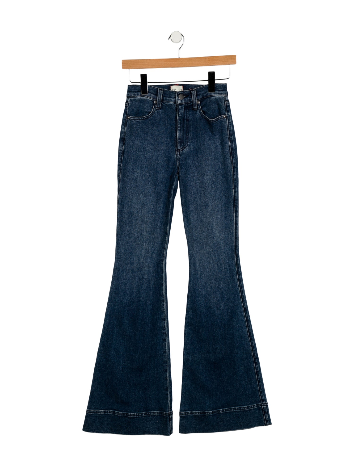 Alice + Olivia Mid-Rise Wide Leg Jeans