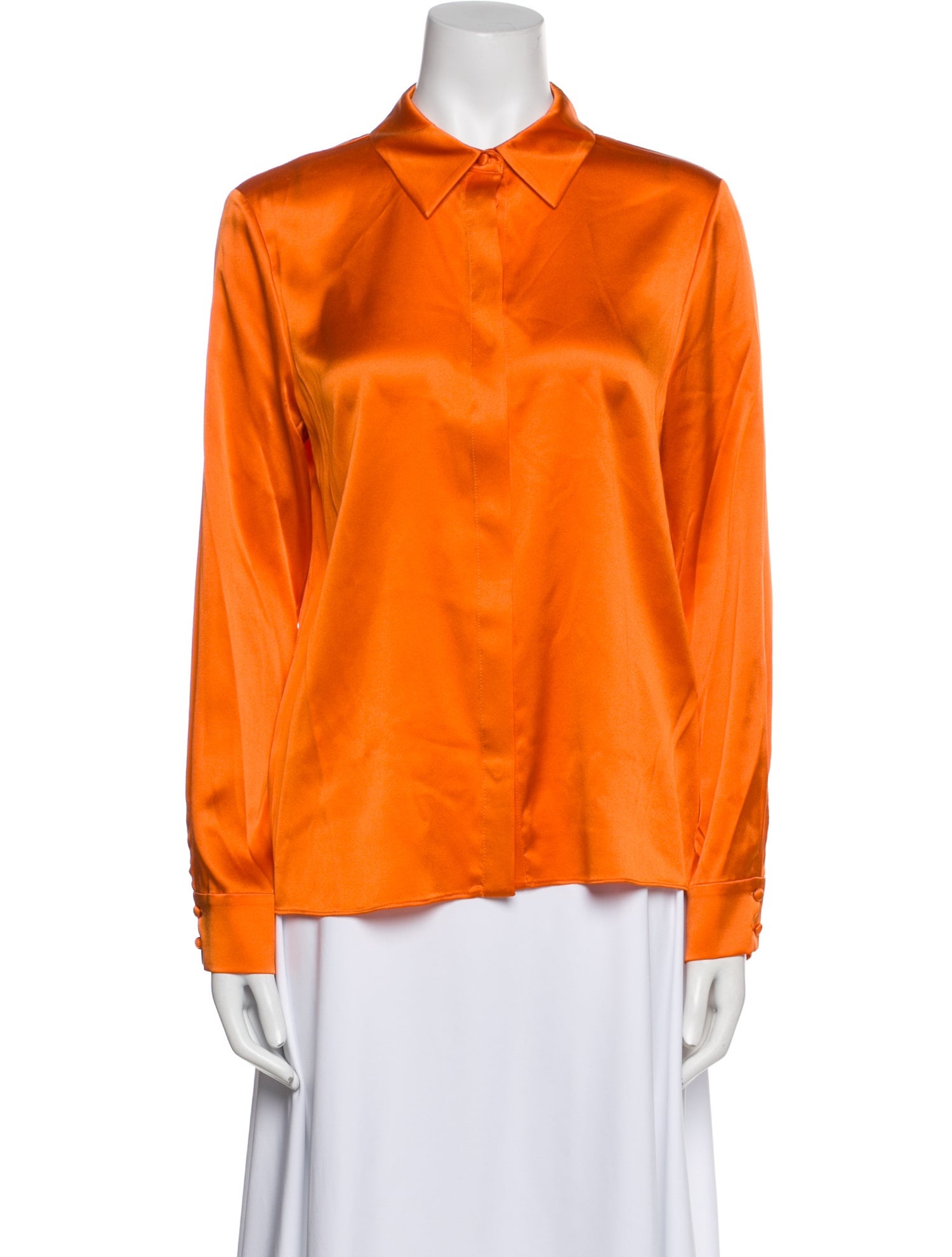 Alice + Olivia Silk Long Sleeve Button-Up Top