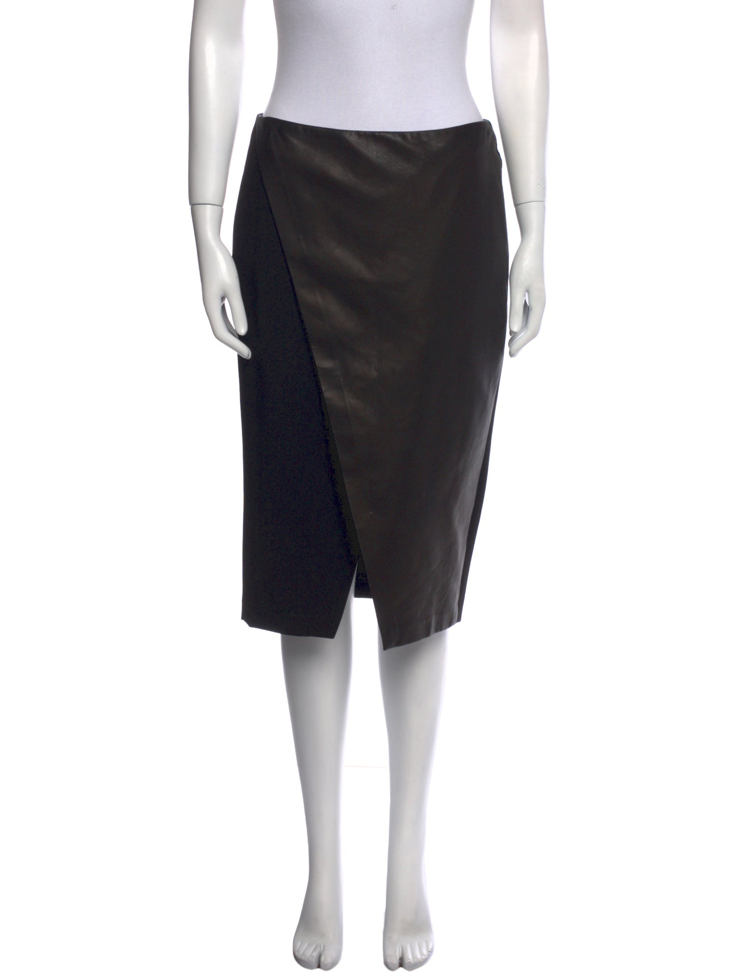 Alice + Olivia Leather Trim Embellishment Knee-Length Skirt