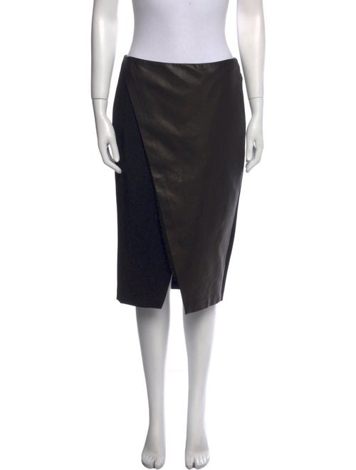 Alice + Olivia Leather Trim Embellishment Knee-Length Skirt