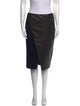 Alice + Olivia Leather Trim Embellishment Knee-Length Skirt