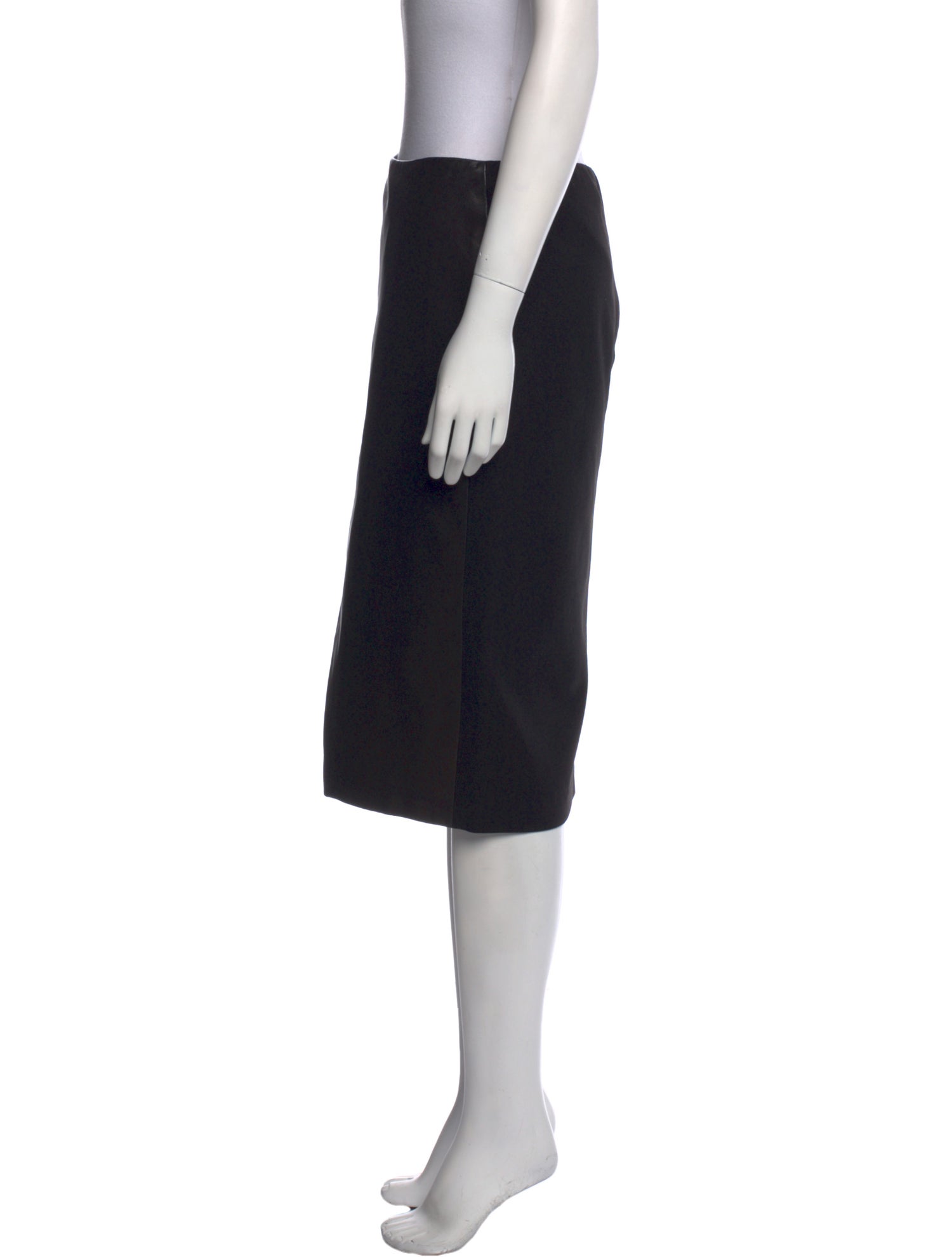 Alice + Olivia Leather Trim Embellishment Knee-Length Skirt