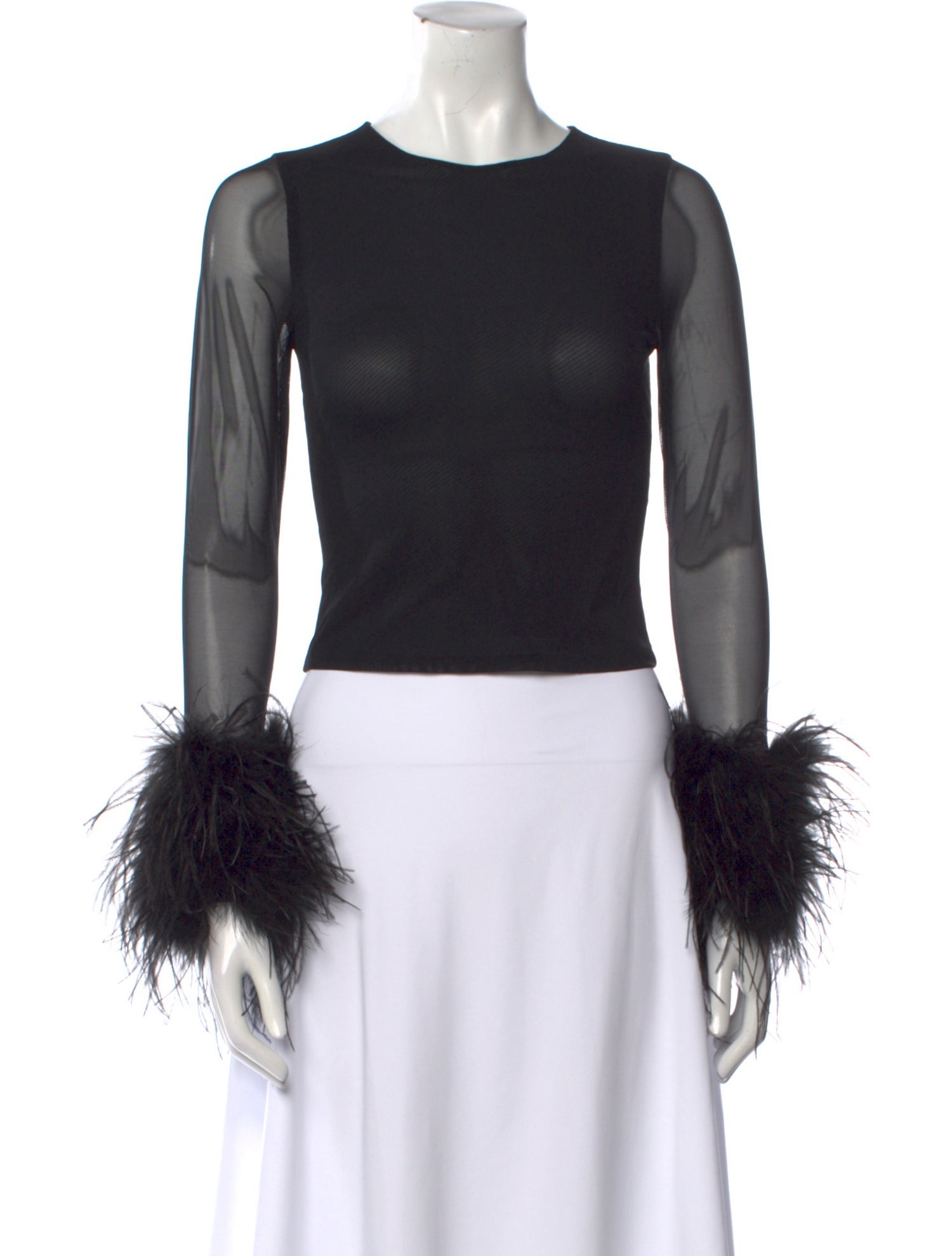 Alice + Olivia Crew Neck Long Sleeve Crop Top w/ Tags