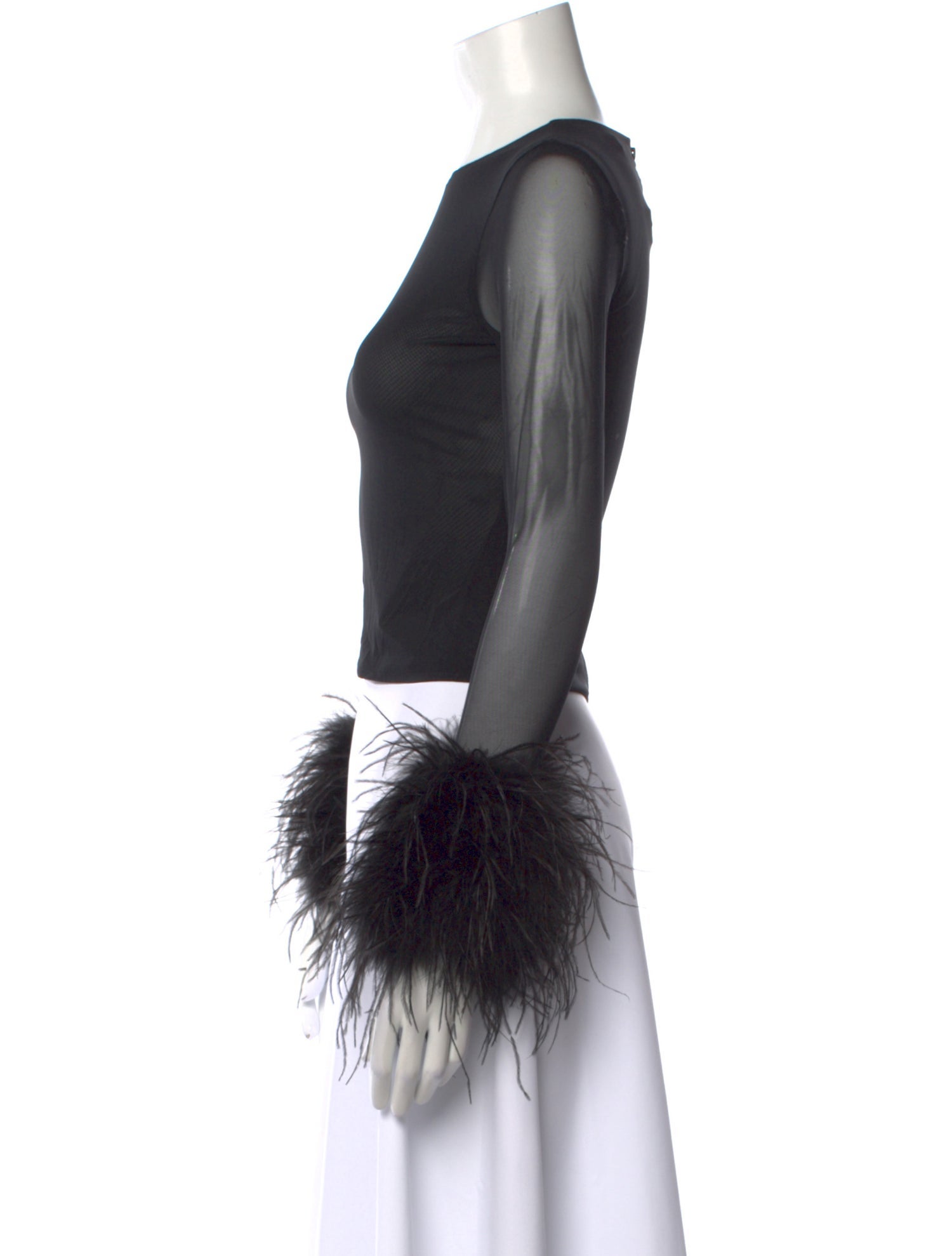 Alice + Olivia Crew Neck Long Sleeve Crop Top w/ Tags