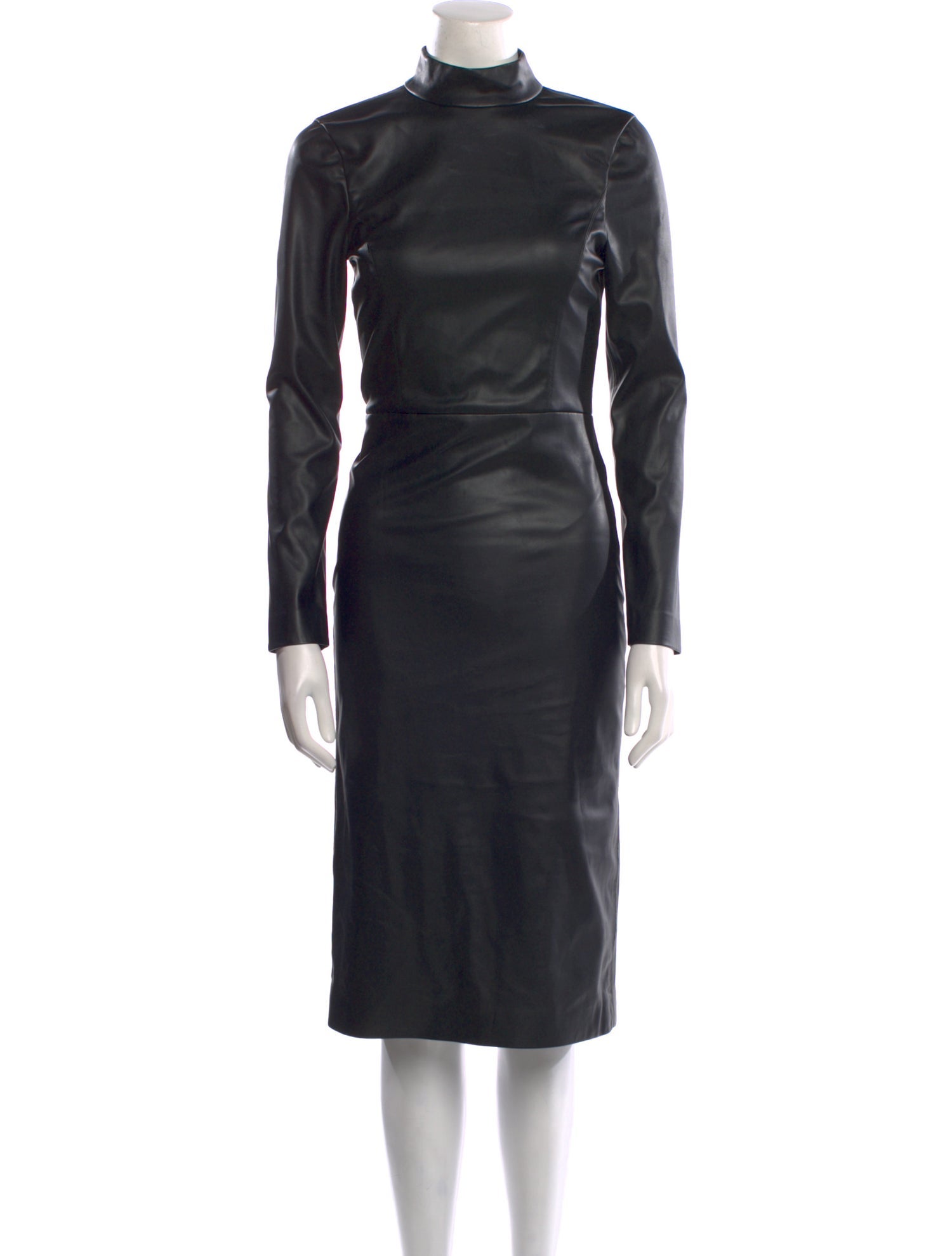 Alice + Olivia Faux Leather Midi Length Dress