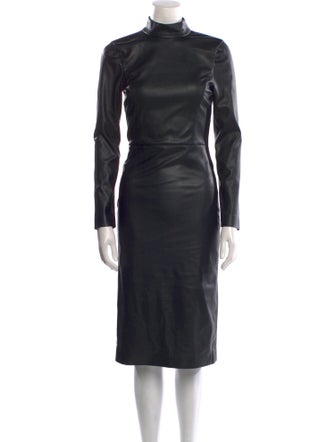 Alice + Olivia Faux Leather Midi Length Dress