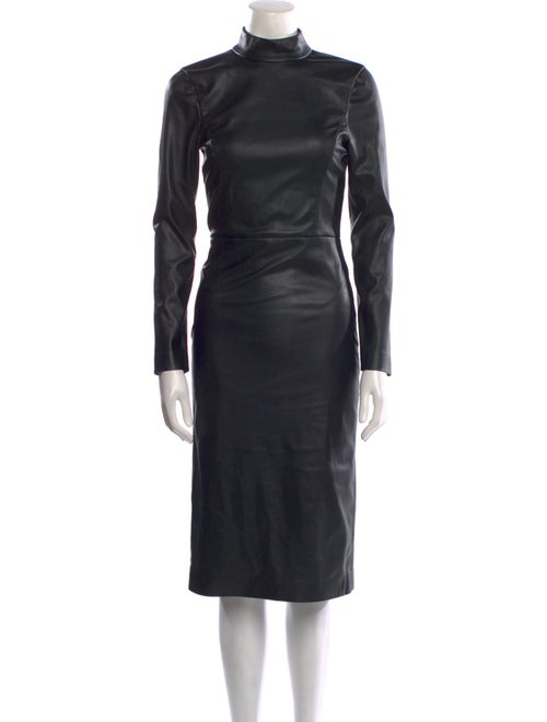 Alice + Olivia Faux Leather Midi Length Dress