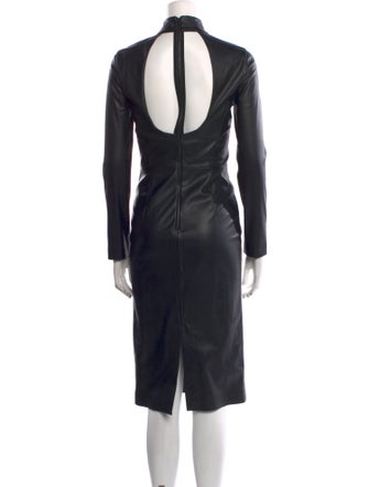 Alice + Olivia Faux Leather Midi Length Dress