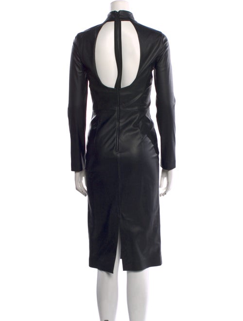 Alice + Olivia Faux Leather Midi Length Dress