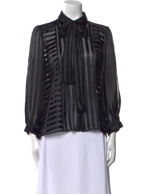 Alice + Olivia Striped Long Sleeve Blouse