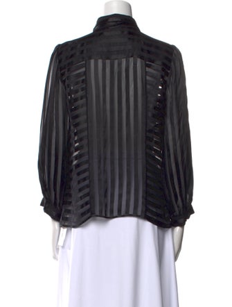 Alice + Olivia Striped Long Sleeve Blouse