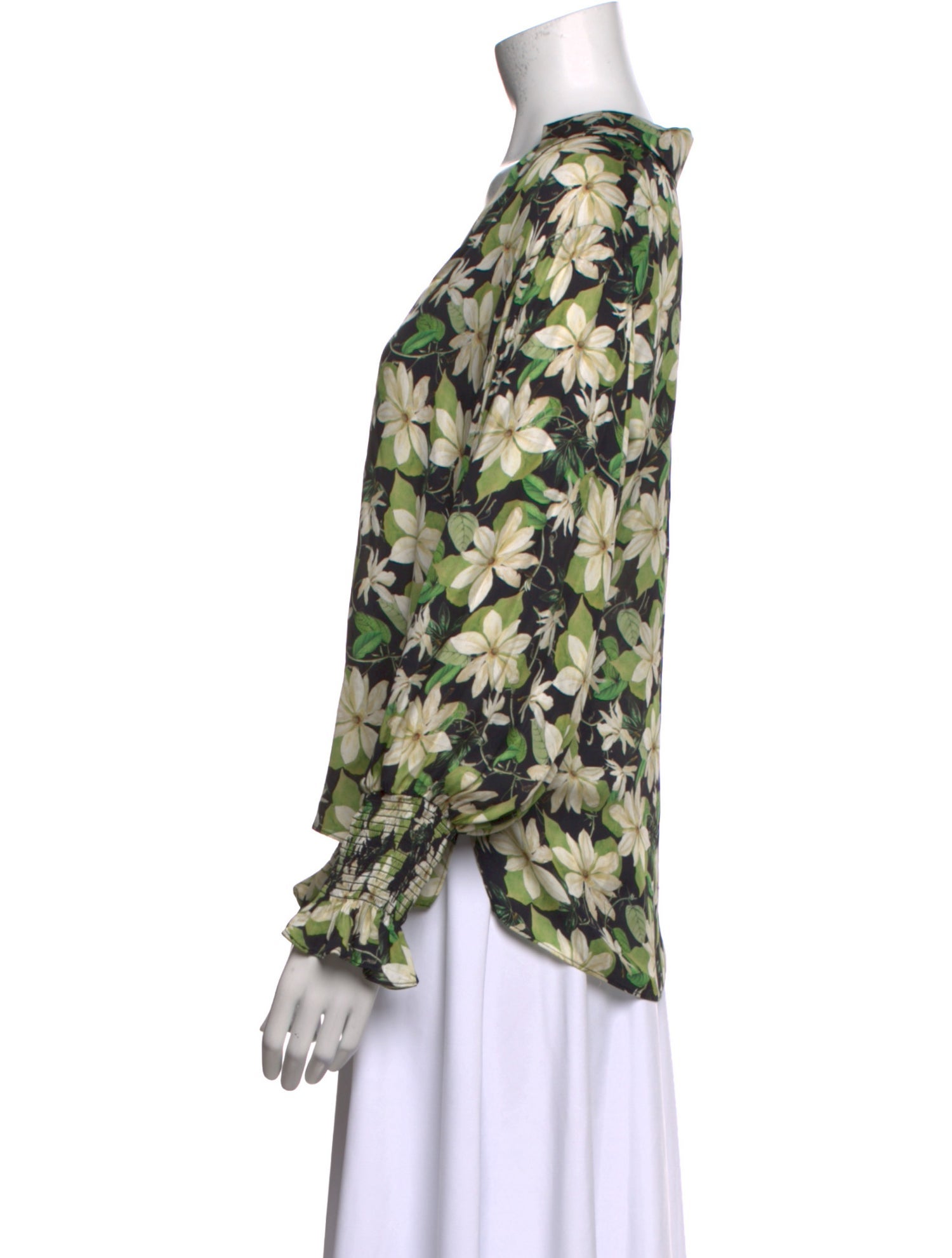 Alice + Olivia Floral Print V-Neck Blouse