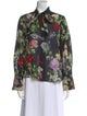 Alice + Olivia Floral Print Mock Neck Blouse