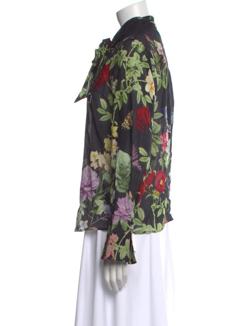 Alice + Olivia Floral Print Mock Neck Blouse