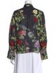 Alice + Olivia Floral Print Mock Neck Blouse