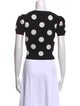 Alice + Olivia Polka Dot Print Crew Neck Crop Top