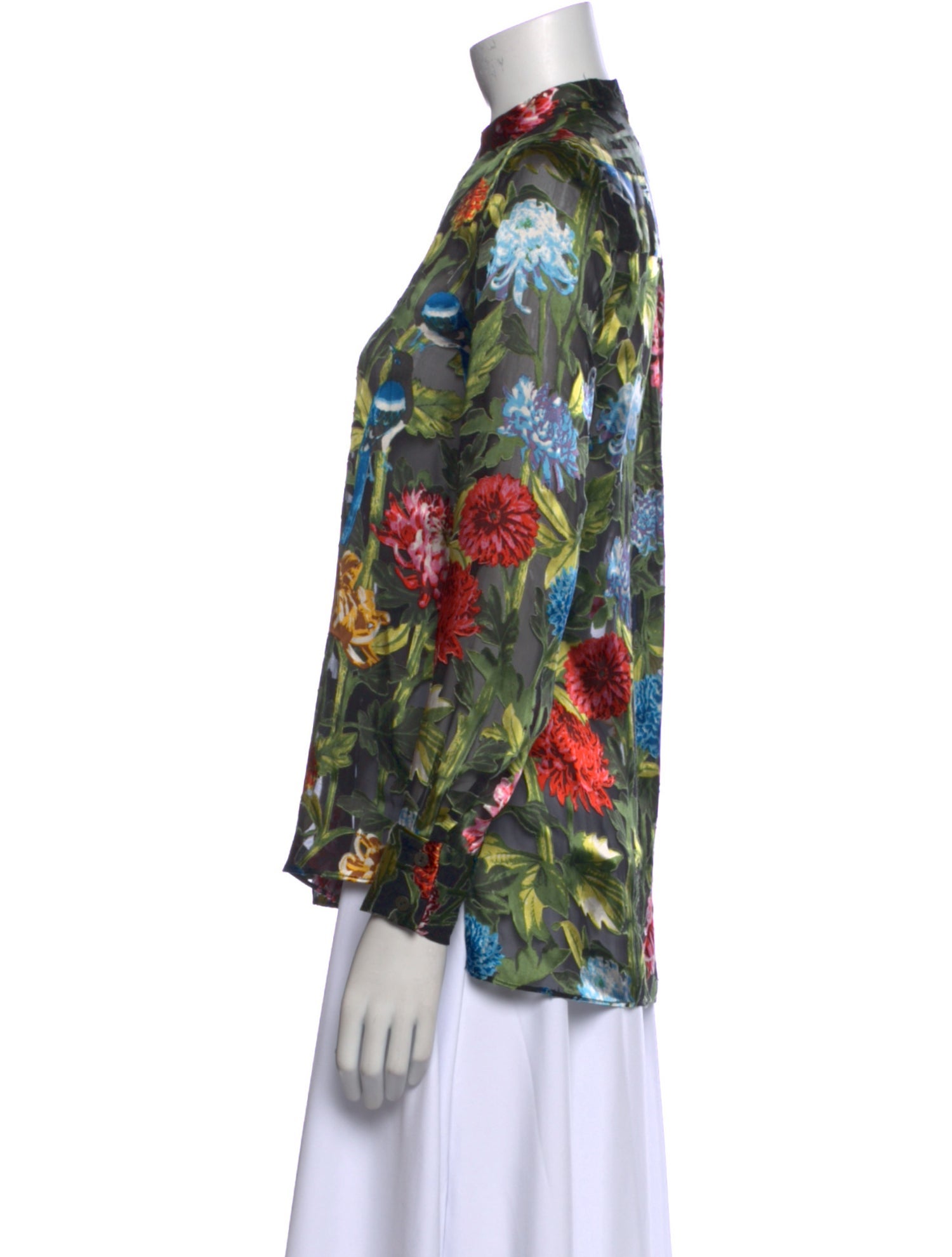 Alice + Olivia Floral Print V-Neck Blouse