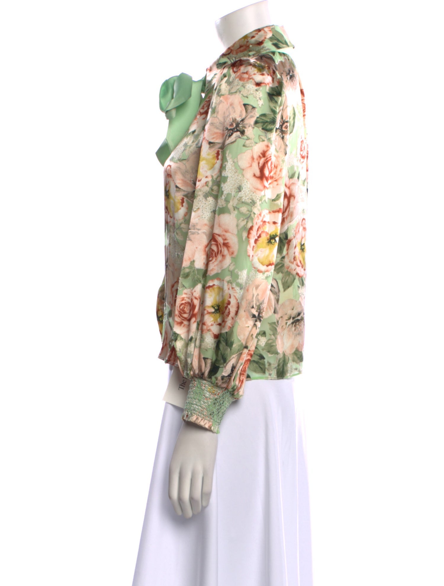 Alice + Olivia Floral Print Mock Neck Blouse
