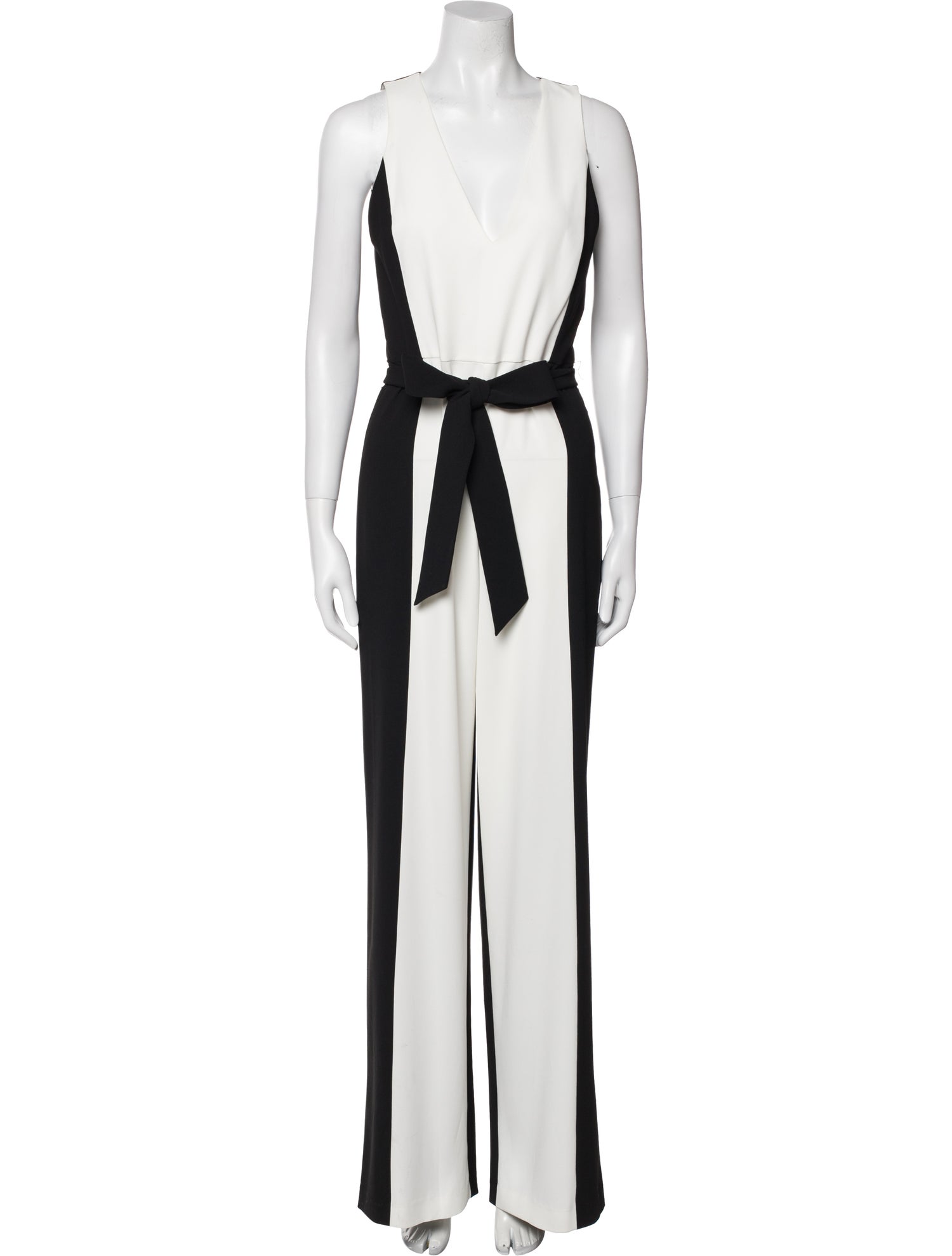 Alice + Olivia Colorblock Pattern Plunge Neckline Jumpsuit w/ Tags