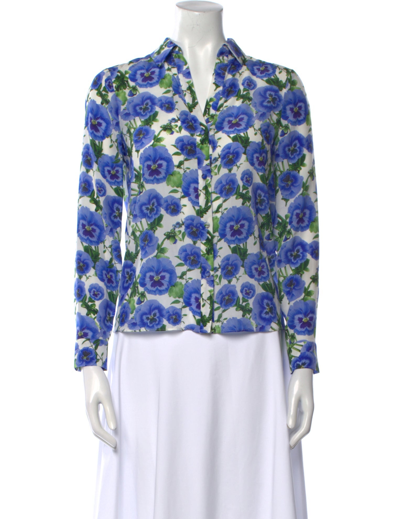 Alice + Olivia Silk Floral Print Blouse