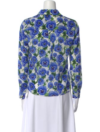 Alice + Olivia Silk Floral Print Blouse