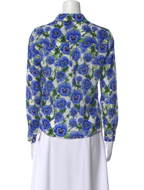 Alice + Olivia Silk Floral Print Blouse