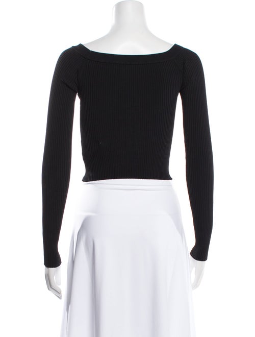 Alice + Olivia Bateau Neckline Long Sleeve Crop Top
