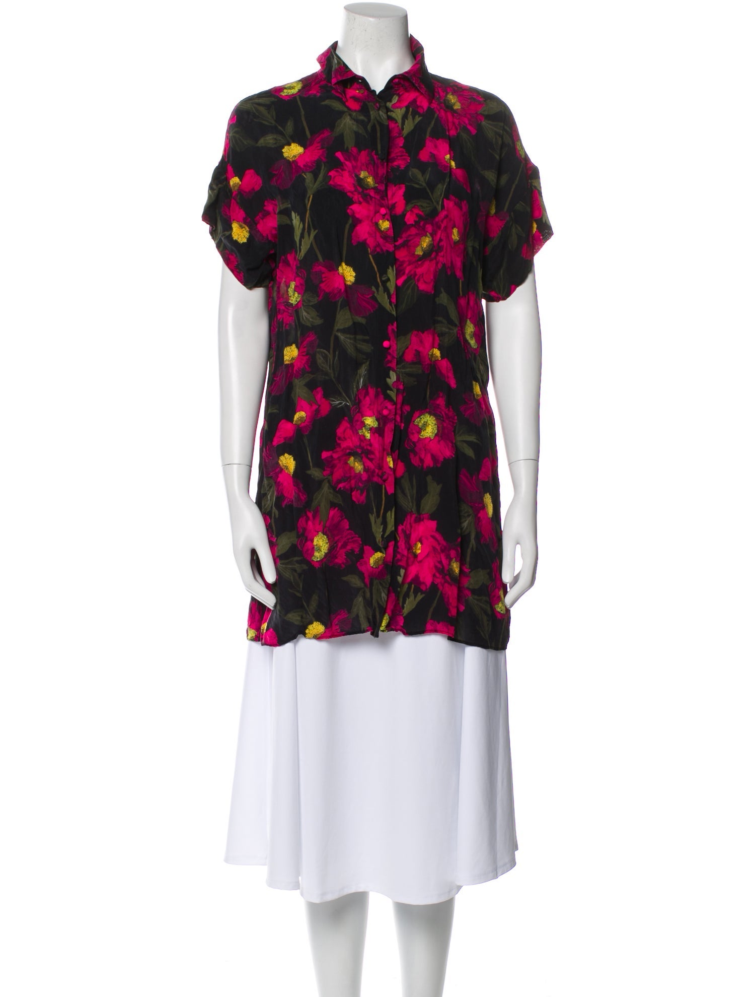 Alice + Olivia Floral Print Mock Neck Tunic