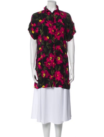 Alice + Olivia Floral Print Mock Neck Tunic