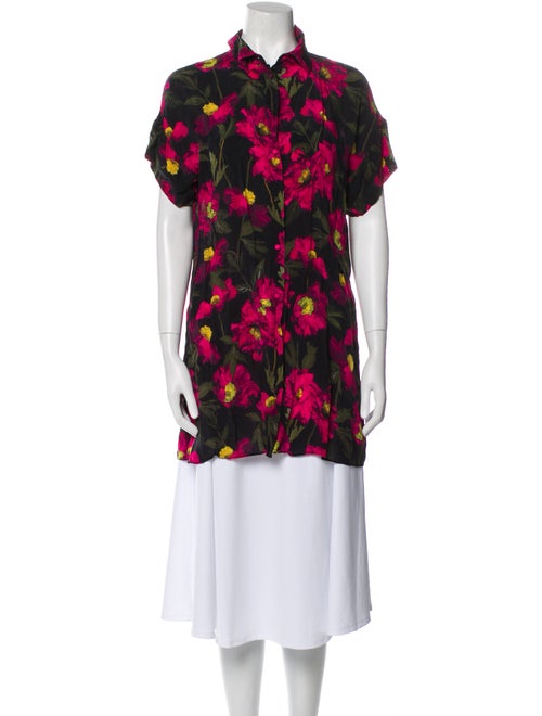 Alice + Olivia Floral Print Mock Neck Tunic