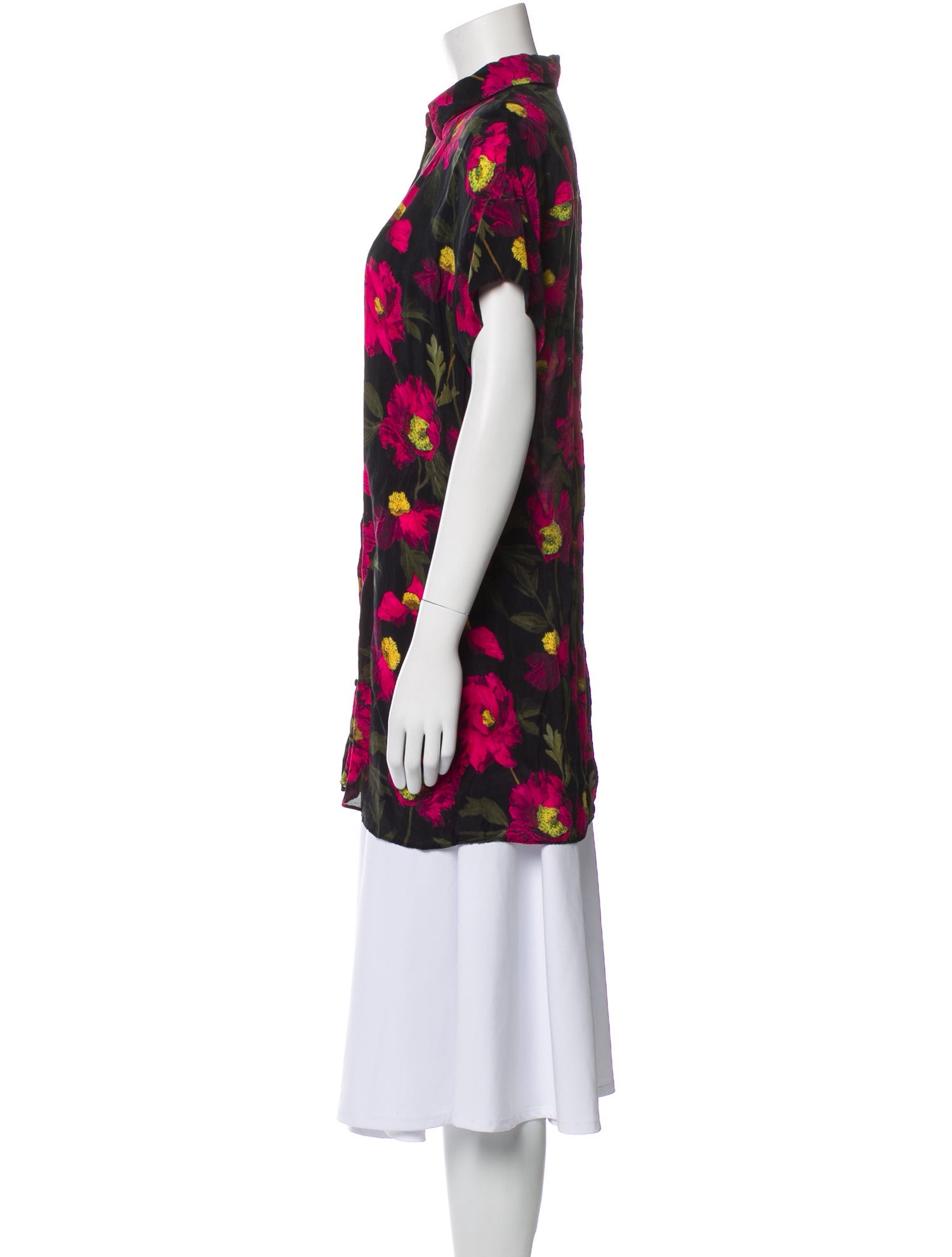 Alice + Olivia Floral Print Mock Neck Tunic