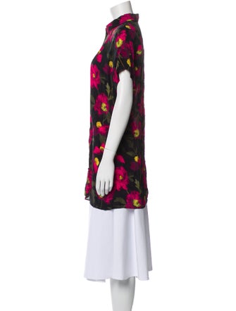 Alice + Olivia Floral Print Mock Neck Tunic