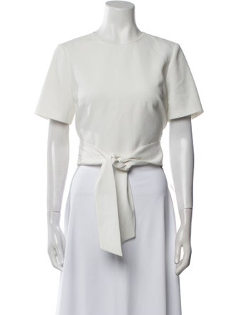 Alice + Olivia Crew Neck Short Sleeve Crop Top