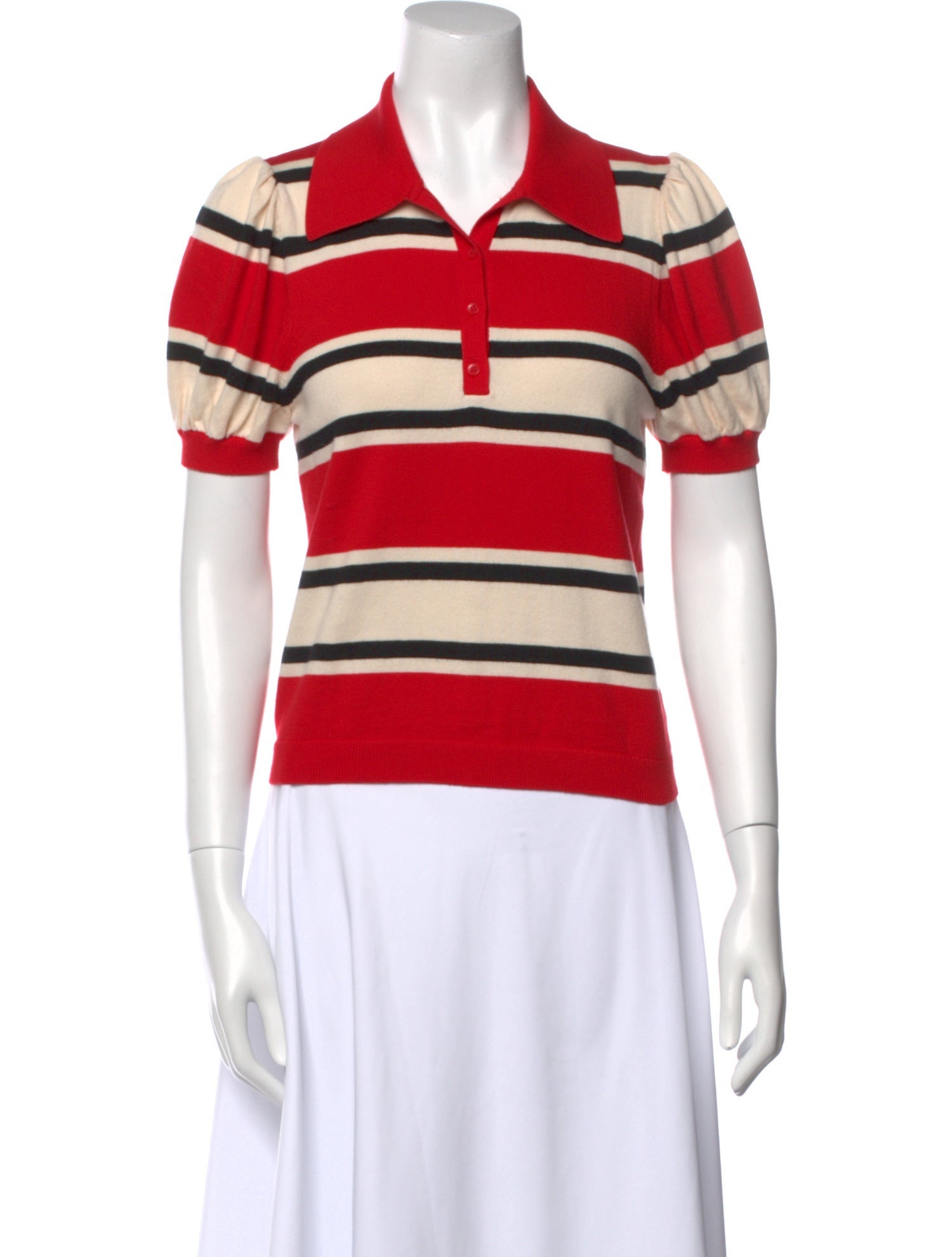 Alice + Olivia Striped Short Sleeve Polo