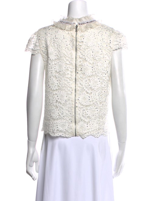 Alice + Olivia Mock Neck Short Sleeve Crop Top