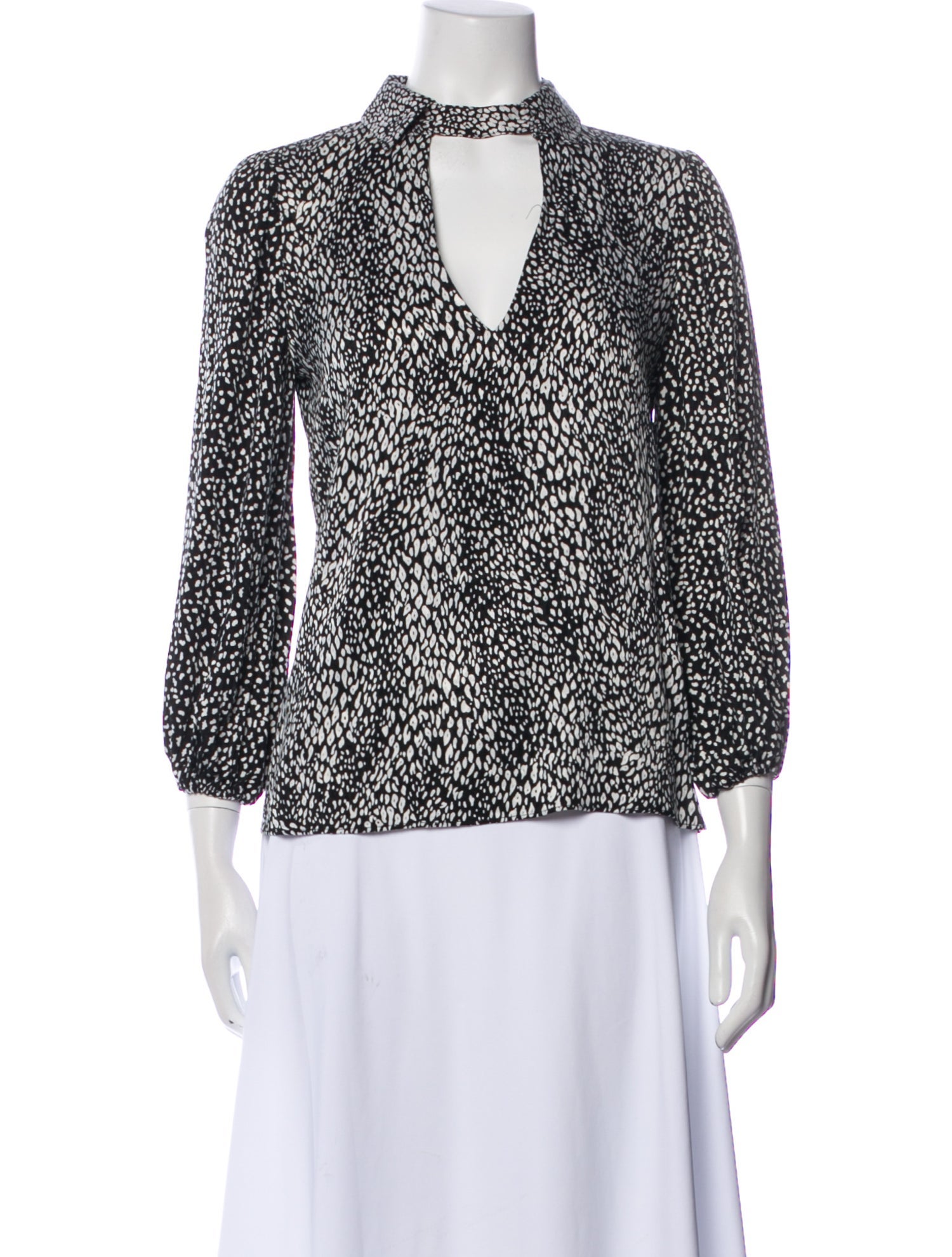 Alice + Olivia Animal Print V-Neck Blouse w/ Tags