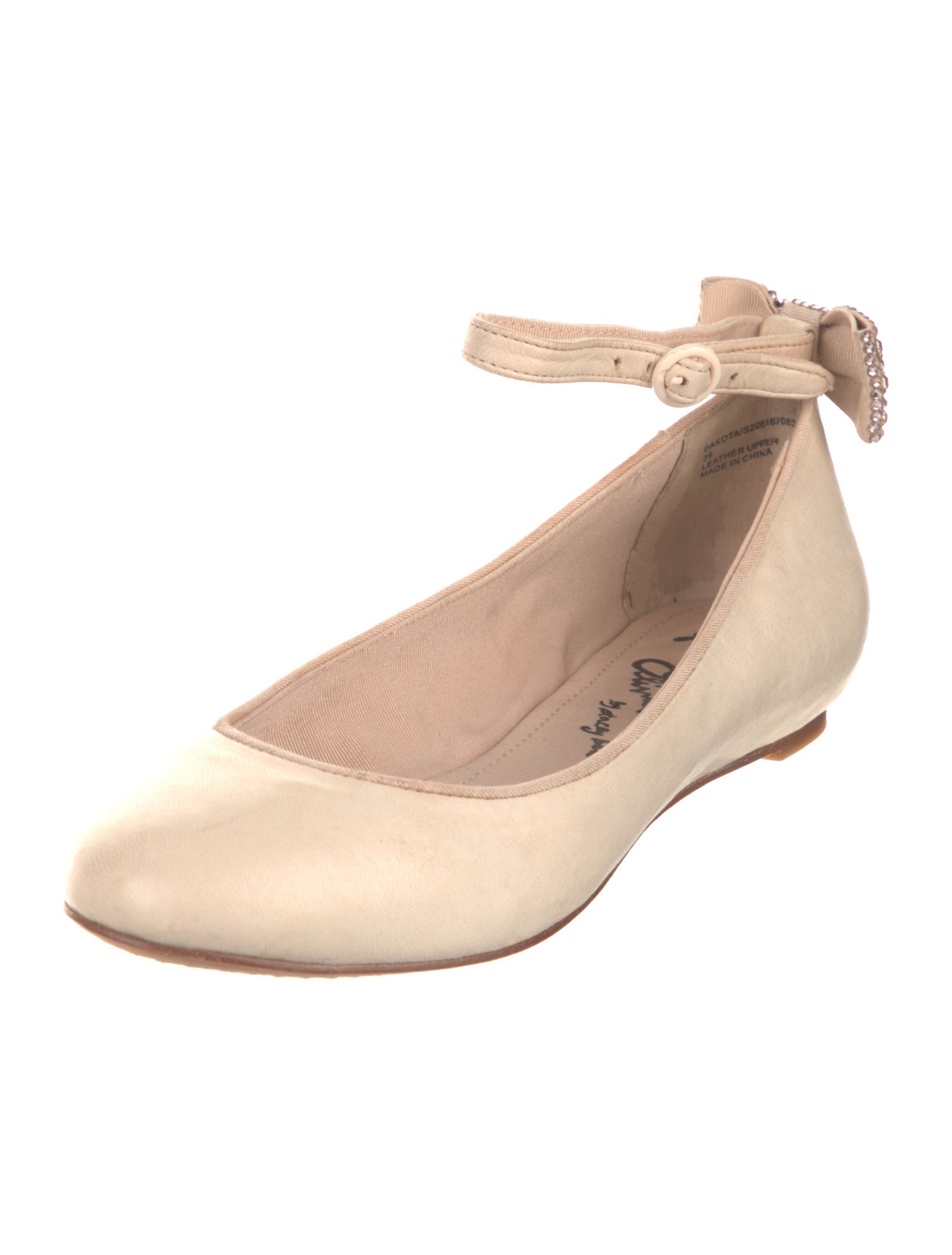 Alice + Olivia Leather Bow Accents Ballet Flats