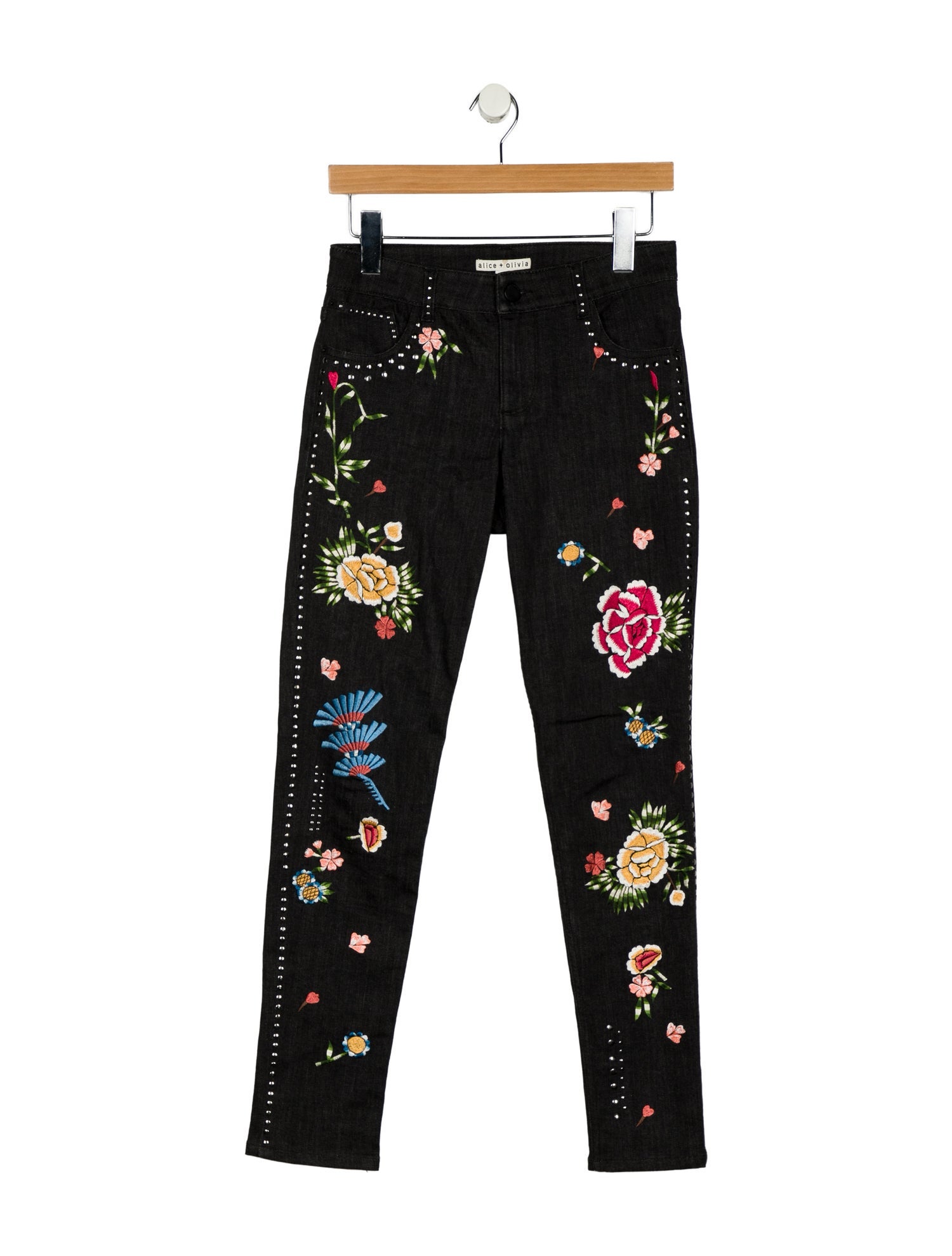 Alice + Olivia Mid-Rise Skinny Leg Jeans
