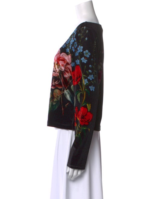 Alice + Olivia Floral Print Scoop Neck Top