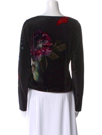 Alice + Olivia Floral Print Scoop Neck Top