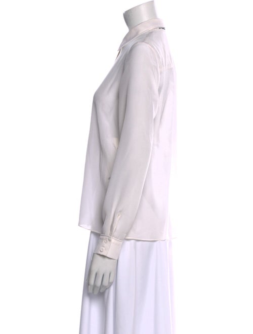 Alice + Olivia Silk Long Sleeve Button-Up Top