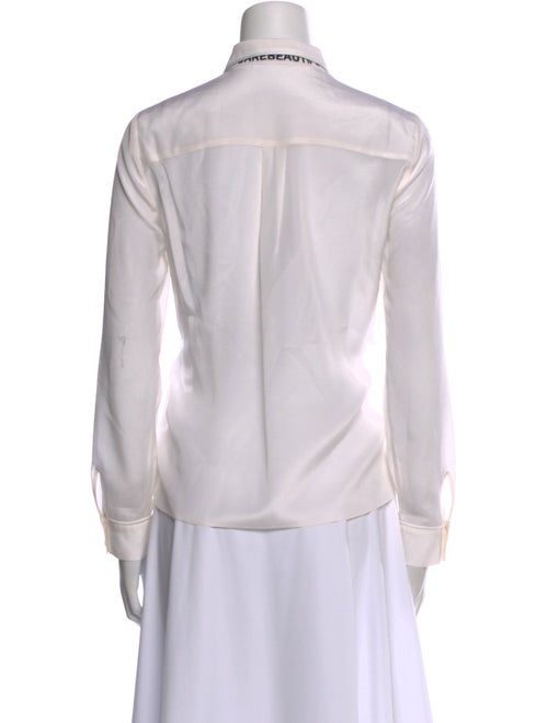 Alice + Olivia Silk Long Sleeve Button-Up Top